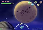  absurdres clenched_teeth fake_screenshot full_moon gameplay_mechanics goma_(gomasamune) haskap health_bar heart highres hokko_tarumae_(umamusume) moon moon_(zelda) night night_sky outdoors sky solid_circle_eyes star_(sky) starry_sky teeth the_legend_of_zelda the_legend_of_zelda:_majora&#039;s_mask translation_request twitter_username umamusume 