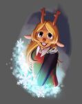  1girl animal_ears antlers blonde_hair brown_fur deer deer_antlers deer_ears deer_girl deltarune furry furry_female highres magic noelle_holiday seirette snowflakes sweater teeth undertale 