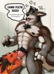  anthro balls canid canine canis dragon duo fellatio genitals lilshark male male/male mammal muscle_tone muscular muscular_anthro nipples oral penile penis sex wolf 