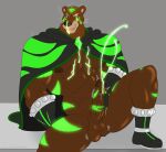  abs anthro armwear balls barazoku bear bearzerker_(klr-rio) biceps bodily_fluids bottomless bottomless_male brown_body brown_fur cape cape_only clothed clothing cum cum_on_body cum_on_face cum_on_self cumshot digital_media_(artwork) ejaculating_cum ejaculation erection for_a_head fur genital_fluids genitals glowing glowing_cum handwear hi_res humanoid humanoid_genitalia humanoid_penis klr-rio legwear male mammal markings masturbation mostly_nude muscular muscular_male nipples nude orgasm pecs penile penile_masturbation penis simple_background solo teeth unusual_bodily_fluids unusual_cum unusual_genital_fluids vein veiny_muscles veiny_penis 