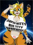 absurd_res anthro big_breasts breast_implants breasts clothing curvy_figure felid female hi_res hourglass_figure huge_breasts implants_(disambiguation) mammal nasa pantherine panties shirt solo t-shirt tabykat tabytha_starling thick_thighs tiger topwear underwear wide_hips 
