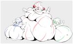  absurd_res alcremie belly big_belly big_breasts big_butt blue_sclera blush blush_lines breasts butt featureless_breasts female food food_creature generation_8_pokemon green_sclera group hi_res huge_breasts huge_butt humanoid hyper hyper_belly hyper_butt morbid morbidly_obese morbidly_obese_female navel nintendo obese obese_female open_mouth overweight overweight_female pink_sclera pokemon pokemon_(species) pupils simple_background smile trio veryfilthything white_pupils 