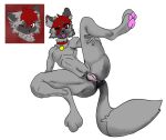  andromorph anthro anus canid canine canis collar domestic_dog elkhound feet genitals intersex male mammal mocio pussy solo spitz 