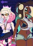  animated crossman female female/female hi_res kissing love_marks marina_(disambiguation) neon_lights nintendo pearl_(disambiguation) splatoon 