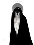  anthro bgn black_cloak canid canine canis death_(puss_in_boots) fur halo hi_res male mammal red_eyes slim_male solo white_body white_fur wolf 