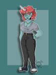  animal_humanoid anthro blue_body breasts clothed clothing digital_media_(artwork) elemental_creature eyewear female fish fish_humanoid hair humanoid looking_at_viewer marine marine_humanoid pi_mortem simple_background solo undine water water_creature wherebonescross 