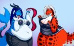  2017 anthro aquatic_dragon belly big_belly big_breasts bottomless bottomless_anthro bottomless_female bottomwear bra breasts chubby_anthro chubby_female claws clothed clothing dinosaur dragon duo fangs female fin hair head_fin hi_res holding_bra holding_clothing holding_object holding_underwear horn licking licking_lips looking_at_viewer marine mira_(shenzel) navel nipples open_mouth overweight overweight_anthro overweight_female panties pants raised_tail reptile scales scalie shenzel slightly_chubby tail tail_fin teeth theropod thick_thighs tongue tongue_out topless topless_anthro topless_female topwear trinity_(shenzel) tyrannosaurid tyrannosaurus tyrannosaurus_rex underwear undressed wide_hips 