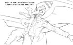  action_pose anthro bone_frill bottomwear clothing cross-popping_vein dialogue english_text frill_(anatomy) goodbye_volcano_high hi_res imminent_attack imminent_punch inside jacket looking_at_viewer low-angle_view male membrane_(anatomy) membranous_wings midair monochrome narrowed_eyes naser_(gvh) pants pose pterodactylus pterosaur reptile scalie shirt short_tail snoot_game snout solo tail text tongue topwear unknown_artist wings yelling_at_viewer 