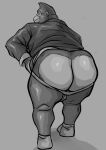  ambiguous_gender anthro ape big_butt bottomwear bottomwear_down butt clothed clothing digital_media_(artwork) gorilla greyscale haplorhine hi_res huge_butt illumination_entertainment johnny_(sing) looking_back male_(lore) mammal monochrome mooning pants pants_down partially_clothed primate rear_view simple_background sing_(movie) solo thick_thighs trashtoonz 