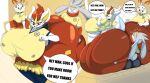  absurd_res anthro big_breasts big_butt breasts butt cinderace clothed clothing digital_media_(artwork) female fur generation_8_pokemon group hi_res huge_breasts huge_butt lagomorph leporid male mammal nintendo nipples open_mouth pokemon pokemon_(species) rabbit raboot scorbunny simple_background text thiccbuns trio white_body white_fur 