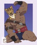  absurd_res anthro blep bulge felid guin guin_saga hi_res leopard male mammal mr.brapion muscular nipples pantherine solo tongue tongue_out 
