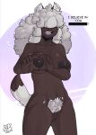  &lt;3 anthro big_breasts bovid breasts brown_body brown_fur caprine dialogue female front_view fur genitals gesture hair hair_over_eyes hand_heart hi_res looking_at_viewer mammal nipples nude open_mouth oppai_heart pubes pussy sheep sheepsause solo standing white_hair 