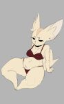  aggretsuko anthro bra breasts brown_body brown_fur canid canine cleavage clothed clothing female fenneko fox fur hi_res mammal rottenarmor sanrio sitting small_feet solo thick_thighs underwear 