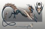  2023 ambiguous_gender claws digital_media_(artwork) dragon feathered_dragon feathered_wings feathers felid feline feral fur furred_dragon hi_res horn hybrid mammal nukerooster scales solo wings 