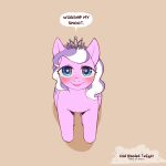  &lt;3 &lt;3_eyes 1:1 artist_name blue_eyes blush cold-blooded-twilight crown dialogue diamond_tiara_(mlp) earth_pony english_text equid equine eyelashes female feral friendship_is_magic hair hasbro headgear hi_res hooves horse looking_at_viewer mammal multicolored_hair my_little_pony open_mouth pink_body pony purple_hair quadruped simple_background solo tan_background text tiara two_tone_hair white_hair young 