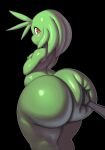  2020 alien anthro areola big_butt butt butt_grab crossed_arms disembodied_hand glistening glistening_body green_body hand_on_butt hi_res huge_butt humanoid jay_(sqoon) looking_back male nipples puwa sqoon thick_thighs 