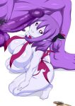  breasts corruption demon demon_girl gigantic_penis highres huge_breasts huge_penis imminent_fellatio imminent_penetration inu-g large_breasts large_penis netorare nukomashi_dou penis purple_hair tagme 