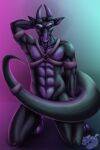  0r0ch1 2:3 absurd_res black dragon gray hi_res invalid_tag male muscular newlyn pinup pose purple 