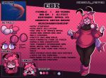  absurd_res abyss_moth anthro arthropod belly big_breasts breasts cleavage clothed clothing crustacean ebi_(abyss_moth) eyewear female glasses hi_res huge_breasts huge_thighs marine model_sheet open_mouth overweight overweight_anthro overweight_female purple_eyes shrimp signature solo standing tail text thick_thighs wide_hips 