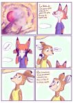  anthro ball brown_body canid canine clothing comic deer dialogue dress duo female fox hi_res male mammal plant red_body renita_reed sad shirt smile spanish_text speech_bubble text topwear tree 