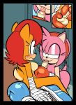  2023 absurd_res amy_rose anthro archie_comics areola balls blush boxing_gloves breasts canid canine clothing duo eulipotyphlan female foreskin foreskin_play fox genitals green_eyes gynomorph gynomorph/female hair handwear hedgehog hi_res intersex intersex/female lettuce_(artist) licking mammal nipples oral orange_hair penile penis penis_lick pink_hair rodent sally_acorn sciurid sega sex smile sonic_the_hedgehog_(archie) sonic_the_hedgehog_(comics) sonic_the_hedgehog_(series) tongue tongue_out tree_squirrel 