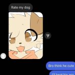  ambiguous_gender anthro blush blush_lines brown_ears brown_eyes brown_nose canid canine canis clothing cute_fangs domestic_dog fur goobysart instagram looking_at_viewer mammal meme open_mouth open_smile smile solo tan_body tan_clothing tan_fur text_message threat 