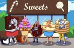  absurd_res anthro candy canid canid_demon canine canis chocolate chocolate_bar chocolate_bar_costume chocolate_costume clothing costume cream_(food) cupcake cupcake_costume demon dessert diane_foxington disney donut_costume doughnut dreamworks female food food_costume fox group hellhound helluva_boss hi_res hinzen ice ice_cream ice_cream_costume illumination_entertainment judy_hopps lagomorph leporid loona_(helluva_boss) male mammal nick_wilde pancake pancake_costume porsha_crystal rabbit sing_(movie) the_bad_guys wolf zootopia 