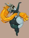  absurd_res armor big_butt blonde_hair breasts butt female hair headgear helmet hi_res huge_butt huge_hips humanoid humanoid_pointy_ears imp living_hair looking_at_viewer looking_back markings midna multicolored_body nezulet nintendo nude rear_view short_stack solo the_legend_of_zelda thick_thighs twili twilight_princess wide_hips 