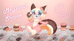  absurd_res anne_marenne big_tail canid canine canis dessert domestic_dog donut_(misterdonut) doughnut food food_creature fur girly hair hi_res mammal pawpads paws pink_body pink_fur sprinkledog tail white_hair 