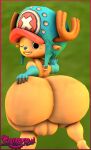  3d_(artwork) anthro big_butt butt digital_media_(artwork) hi_res male male/male one_piece shinyagaia short_stack solo source_filmmaker summer tony_tony_chopper 