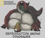  abelisaurid absurd_res anthro big_breasts breasts carnotaurus claws dinosaur dominant duo female female/female female_on_bottom female_on_top hi_res horn huge_breasts humanoid majungasaurus nalgueon on_bottom on_top red_body reptile scalie theropod 