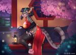  anthro asian_clothing cherry_blossom cherry_blossom_tree cherry_tree chinese_clothing chinese_dress clothing dress east_asian_clothing female fruit_tree linndrim plant solo tigress_(disambiguation) tree 