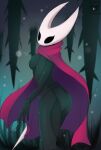  2023 absurd_res anthro arthropod black_arms black_body black_breasts black_butt black_exoskeleton black_fingers black_hands breasts butt cape clothed clothing exoskeleton female fingers hi_res hollow_knight hornet_(hollow_knight) insect red_cape skyversa solo team_cherry 