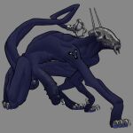  absurd_res all_fours anthro balls big_penis blue_body blue_skin crouching digitigrade fangs genitals handpaw hi_res hindpaw humanoid_genitalia humanoid_penis male monster paws penis solo spiked_penis spikes spikes_(anatomy) tail teeth thecore34 tusks 