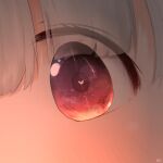  1girl chinese_commentary commentary_request eye_focus heart heart-shaped_pupils highres looking_at_viewer original outdoors red_eyes reflection rune_xiao signature sky solo star_(sky) starry_sky sunset symbol-shaped_pupils white_hair 
