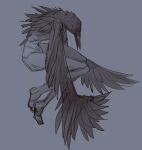  animal_head animal_humanoid avian avian_humanoid beak bird bird_humanoid corvid corvid_humanoid corvus_(genus) corvus_humanoid crow crow_demon crow_humanoid dark_souls eyes_closed feathered_wings feathers female feyhearts flat_chested for_a_head fromsoftware grey_background hi_res humanoid nude ornifex oscine passerine side_view simple_background solo thick_thighs wide_hips winged_arms winged_humanoid wings 