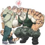  &lt;3 abs anthro arm_scar big_bulge big_muscles boots bottomwear bulge camo camo_bottomwear camo_clothing camo_pants camo_print carrying chan_kiti_chan_(artist) clothing dog_tags facial_scar family father_(lore) father_and_child_(lore) father_and_son_(lore) felid footwear fur group hi_res holding_partner human human_on_anthro interspecies jacket larger_anthro larger_male male male/male mammal military military_clothing multicolored_body multicolored_fur muscular muscular_anthro muscular_male pantherine pants parent_(lore) parent_and_child_(lore) parent_and_son_(lore) pattern_bottomwear pattern_clothing pattern_pants pecs piggyback romantic romantic_couple scar shirt size_difference smaller_anthro smaller_human smaller_male son_(lore) striped_body striped_fur stripes tank_top tiger topwear trio white_body white_fur yellow_body yellow_fur 