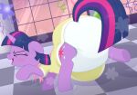  absurd_res blush clean_diaper dancing diaper diaper_under_clothing equid equine exposed_diaper eyes_closed female feral friendship_is_magic hasbro hi_res horn horse mammal my_little_pony pony rear_view solo tenerius twilight_sparkle_(mlp) unicorn 