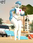  3d_(artwork) absurd_res alcohol anthro beach beach_chair beverage big_breasts bite biting_lip biting_own_lip blue_body blue_hair breasts car clothing digital_media_(artwork) eyewear female furniture gardevoir generation_3_pokemon glasses hair hand_on_breast hand_on_butt hi_res holding_breast lighthouse looking_at_viewer nintendo nipples not_furry palm_tree panties plant pokemon pokemon_(species) psikokinetic red_eyes sand seaside self_bite short_hair smile solo source_filmmaker swimwear table tree umbrella underwear vehicle warfare_machine white_body 