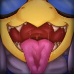  aliasing anthro bodily_fluids dripping eyewear fangs glasses hi_res kamek koopa m1ndfvcker macro magikoopa male mario_bros micro mouth_shot nintendo open_mouth oral_vore prey_pov saliva saliva_drip saliva_on_tongue scalie smile smiling_at_viewer solo solo_focus teeth tongue tongue_out uvula vore 