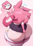  absurd_res anthro big_breasts big_butt blush bottomwear bottomwear_pull breasts butt clothing clothing_pull eeveelution eyes_closed female garter_straps generation_6_pokemon gloves_(marking) hair hat headgear headwear hi_res huge_breasts huge_butt huge_hips huge_thighs kkoart markings nintendo pink_hair pokemon pokemon_(species) shirt skirt skirt_pull solo sylveon thick_thighs topwear white_body wide_hips 