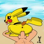  duo female generation_1_pokemon hi_res human male male/female mammal nintendo pikachu pokemon pokemon_(species) riding weirdoiamlol 