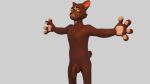  3d_(artwork) anthro battycat brown_body digital_media_(artwork) domestic_cat felid feline felis genitals male mammal model nude pawpads penis pink_pawpads solo tabby_cat 