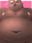  2023 3:4 anthro bear belly big_belly blush brown_body kemono male mammal menmen_kesinn moobs navel nipples overweight overweight_male simple_background solo 