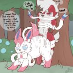  1:1 absurd_res anal anal_penetration bdsm blue_eyes bodily_fluids bondage bound cum cum_in_ass cum_inside dialogue digital_media_(artwork) dominant duo eeveelution ejaculation english_text erection feral forest forest_background fur generation_6_pokemon generation_7_pokemon genital_fluids genitals half-closed_eyes hi_res knot lycanroc male male/male male_penetrated male_penetrating male_penetrating_male mammal midnight_lycanroc muffled narrowed_eyes nature nature_background nintendo penetration penile penis plant pokemon pokemon_(species) red_body red_fur sex spicykiwi submissive sylveon taren_(spicykiwi) text tree white_body white_fur 