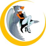  1:1 alpha_channel alternate_version_at_source amber_(gem) amber_(material) amber_eyes anthro big_wings blue_body bone_frill breasts clothed clothing colored dress fang_(gvh) feathers feet female frill_(anatomy) goodbye_volcano_high grey_body grey_feathers hair hi_res humanoid_feet jewelry lex_shao looking_at_viewer necklace pendant plantigrade pterodactylus pterosaur reptile scalie shirt short_tail silver_hair simple_background snoot_game snout solo tail topwear transparent_background wings wristband 