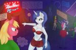  2021 anthro anthrofied big_breasts big_macintosh_(mlp) breasts cleavage clothed clothing crossgender dialogue duo english_text eqamrd equid equine female friendship_is_magic hasbro hi_res horn male mammal mtf_crossgender my_little_pony shining_armor_(mlp) text unicorn 