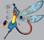 anthro arthropod balls claws cupic fangs genitals hi_res long_tail male nipples penis solo tail teeth wings 