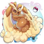  2023 anthro bayeuxman big_breasts breasts brown_body brown_fur female fur generation_4_pokemon genitals hi_res looking_at_viewer lopunny nintendo nipples nude pokeball pokemon pokemon_(species) pussy solo tongue tongue_out 