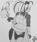  2023 abs animated anthro bear big_breasts breasts clothing digital_media_(artwork) female giant_panda greyscale hair hair_over_eyes hi_res hip_sway human legwear loop mammal monochrome muscular muscular_female pltnm06ghost solo thigh_highs wide_hips wu_li-hua_(pltnm06ghost) 